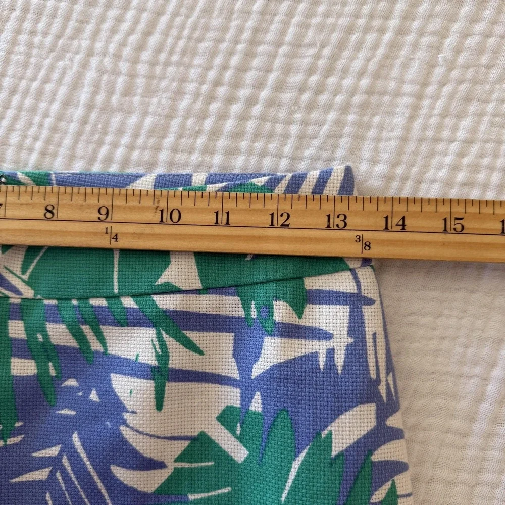 LOFT Petites Tropical Palm Leaf Pencil Skirt 00P Coastal‎ Resort Preppy Tropical